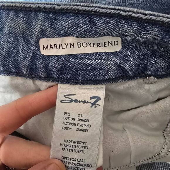 Seven7 Marilyn Boyfriend Raw Hem Jeans Plus Size - Picture 5 of 5